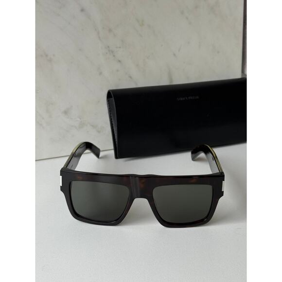 NEW Saint Laurent SL628 Flat Top Sunglasses in Havana Brown - Picture 5 of 10